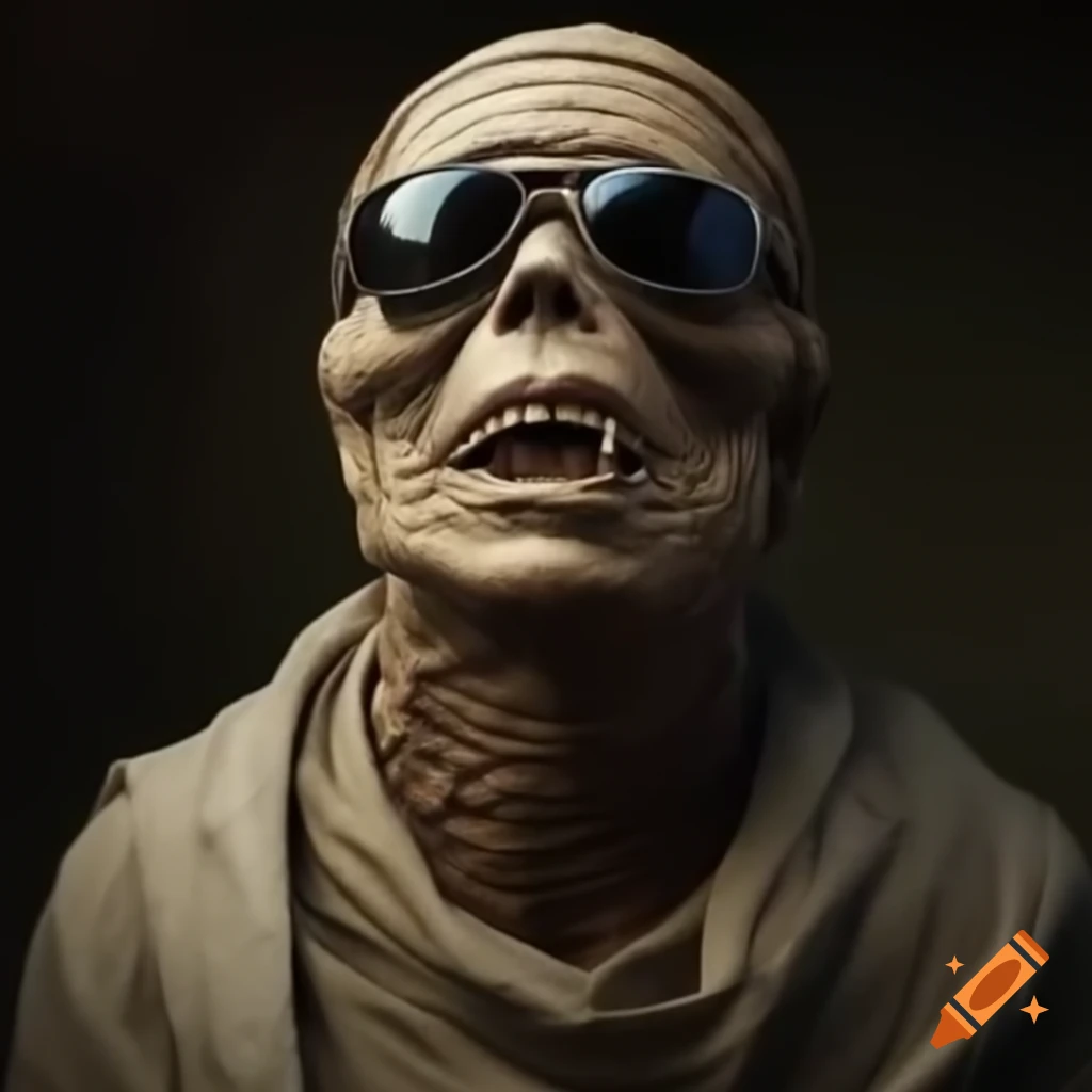 Mummy with sunglasses and stylish clothing