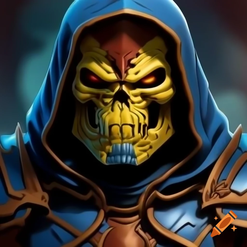Skeletor character in battle armor