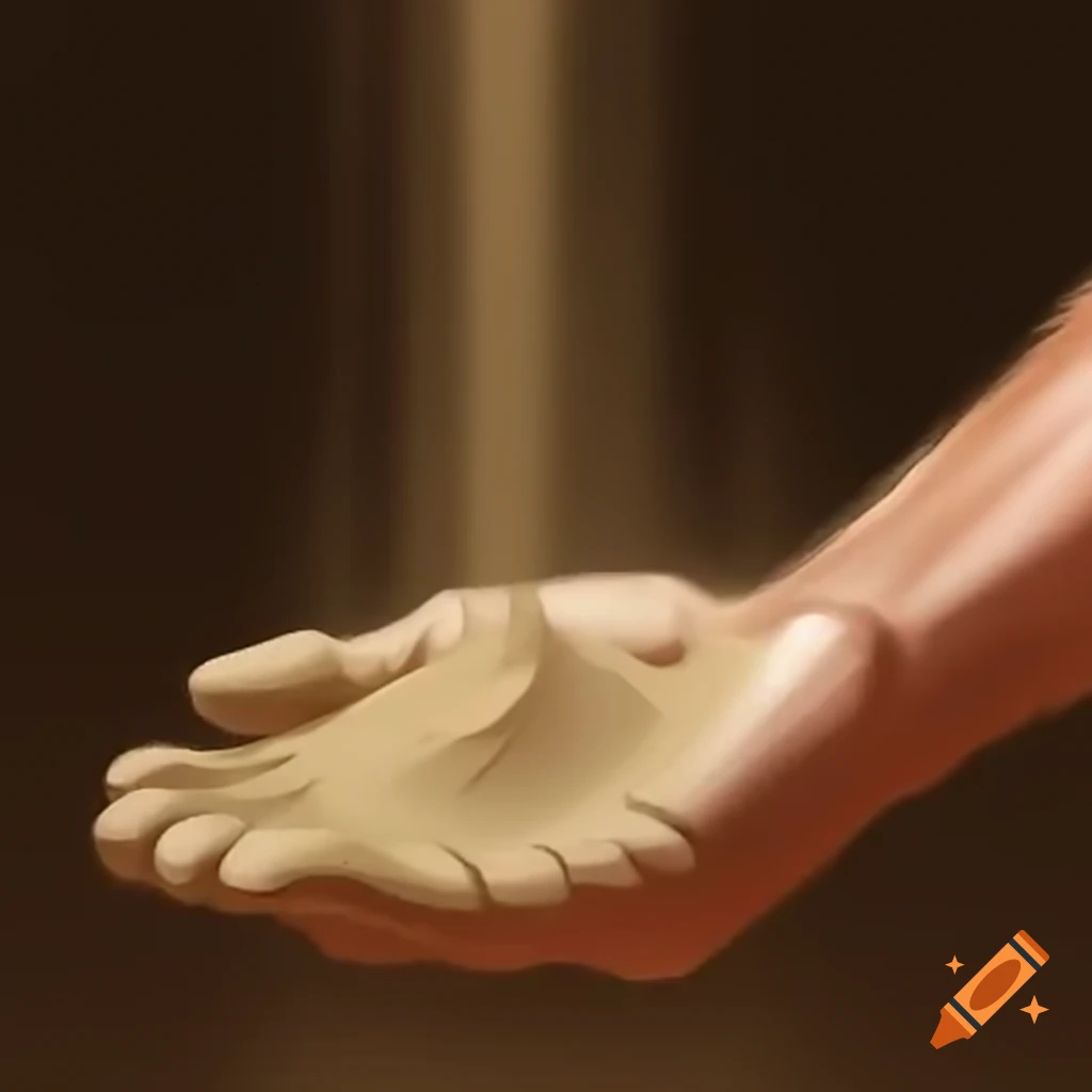 Sand slipping through a man's fingers