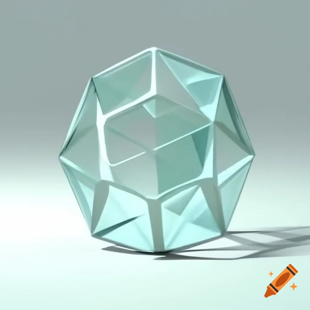 Glass door handle designed as hexoctahedron facet