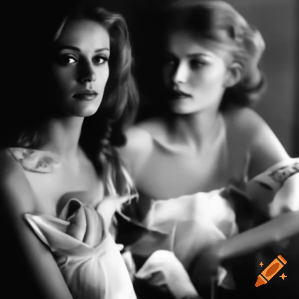 Hyper-realistic portrait of a beautiful young European actress resembling classic icons