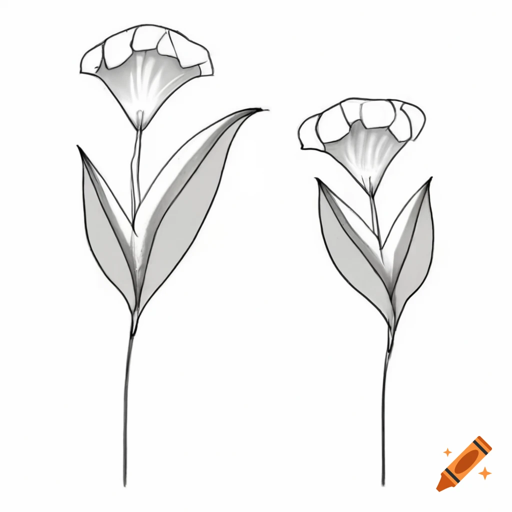 Stylized illustration of curved cowslip primrose stems with grey petals