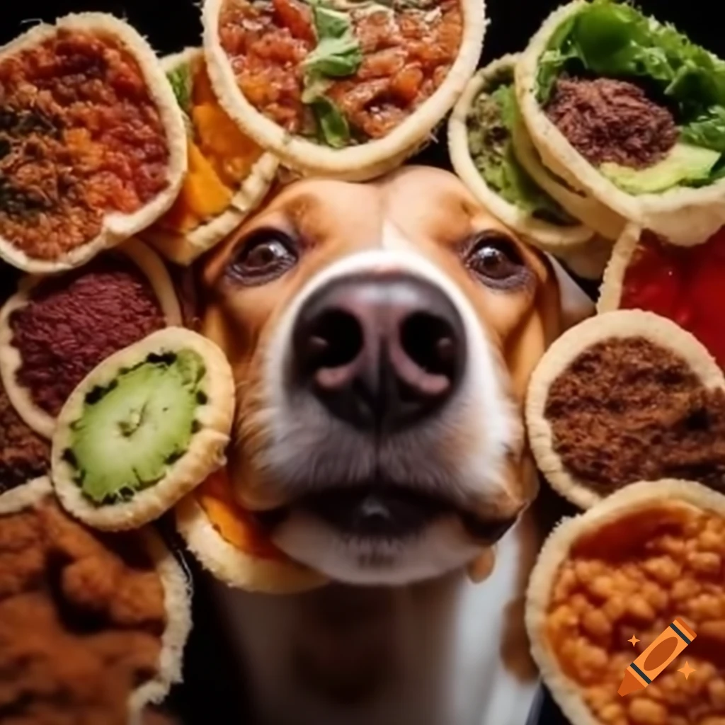 Dog food labels featuring a caricature of a political figure