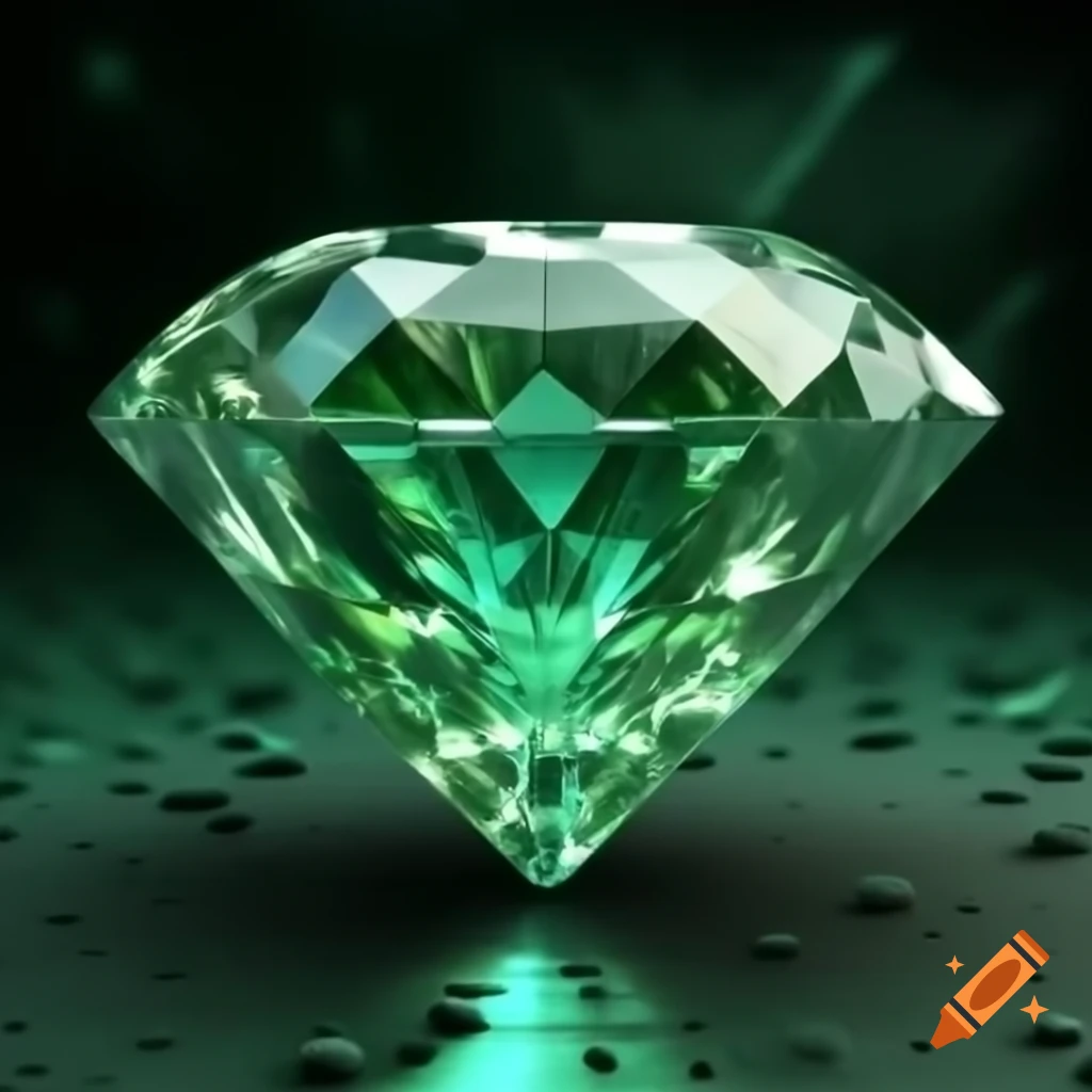 Abstract green diamond with elongated arms and legs