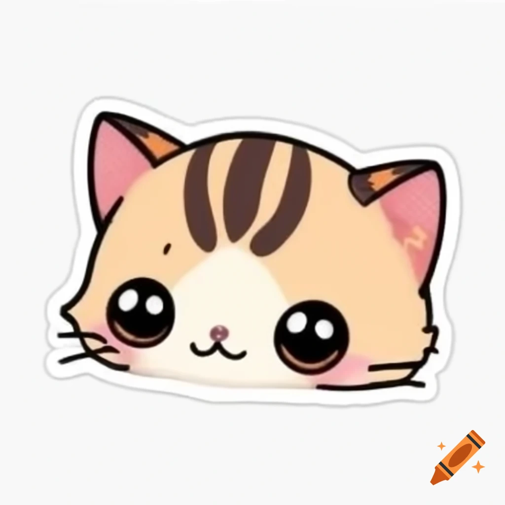 Cute cat sticker design
