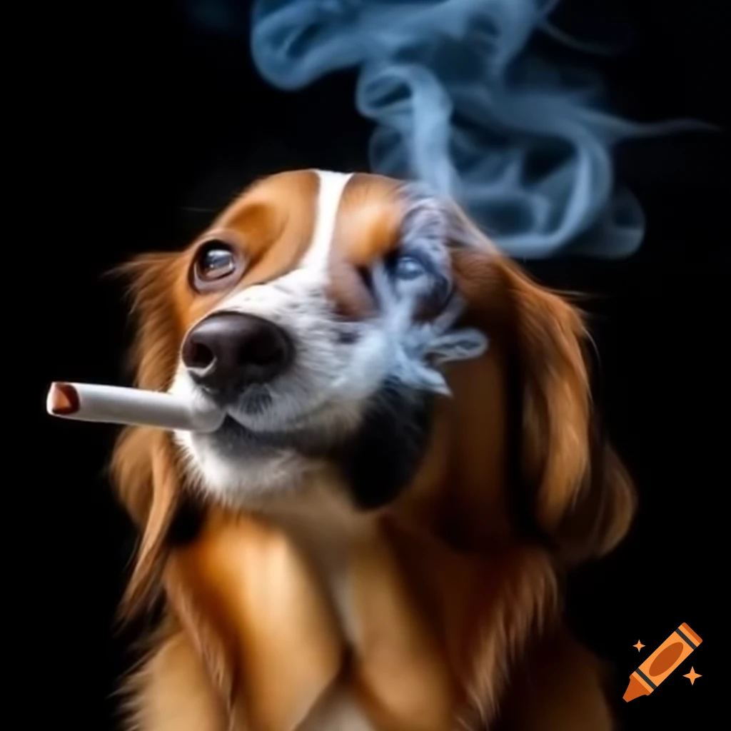 Dog smoking marijuana
