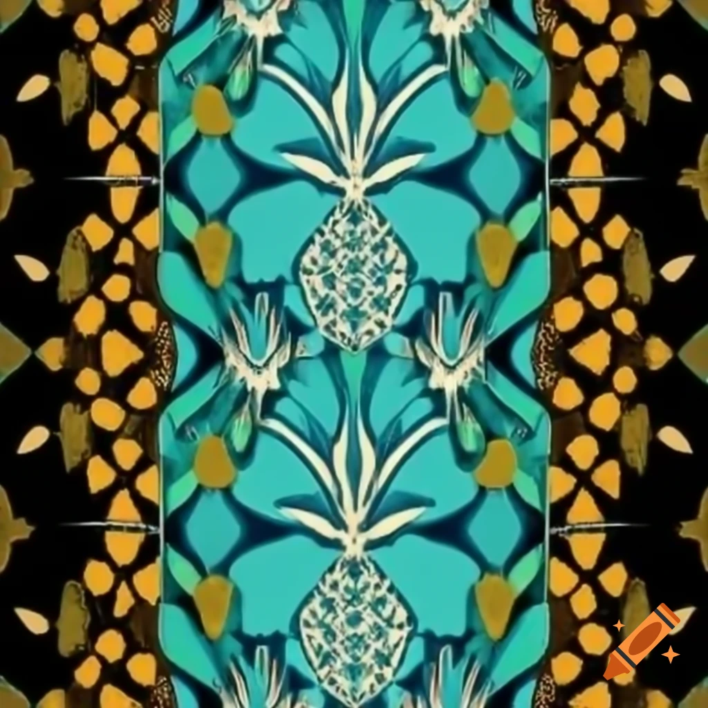 Seamless pattern of pineapples in a tile design
