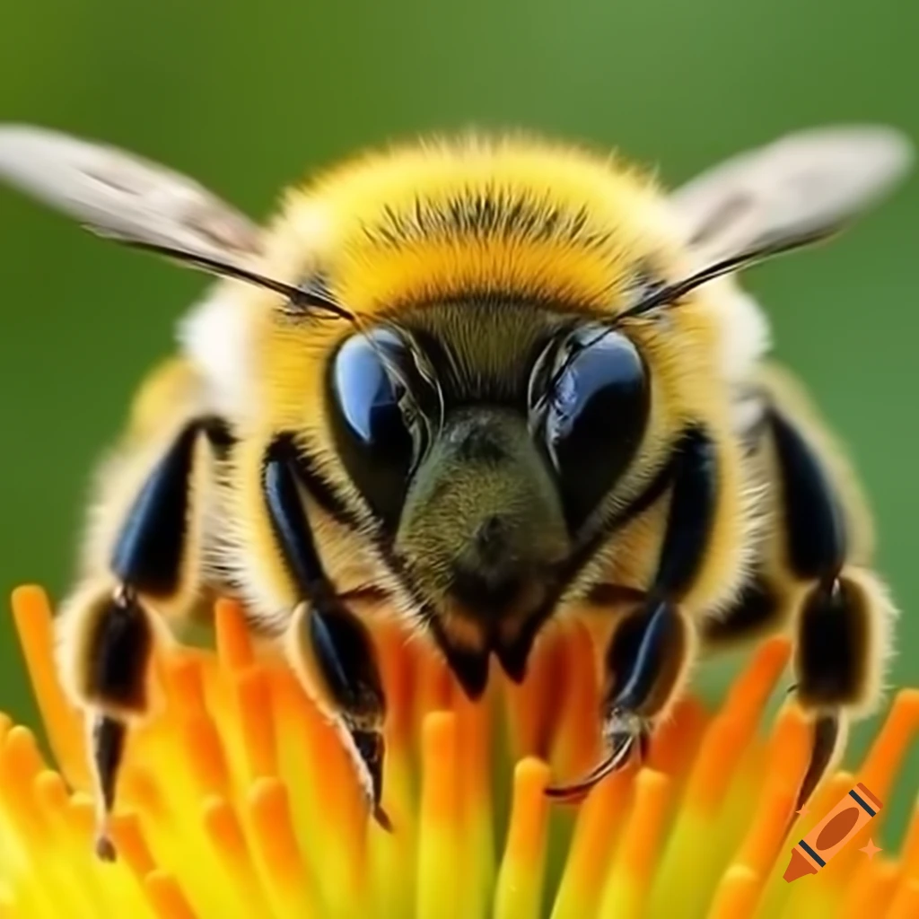 Bumblebee with dog head, whimsical art illustration