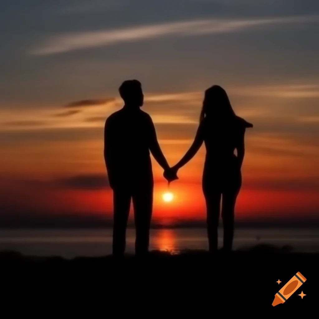 Romantic sunset scene with Vibhu and Simran sharing feelings