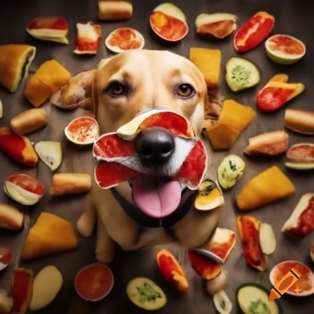 Dog food labels featuring a caricature of a political figure