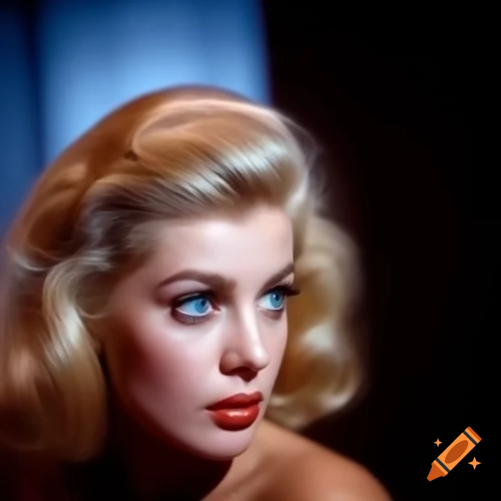 Beautiful European Hollywood actress from 1963 with porcelain skin and blue eyes