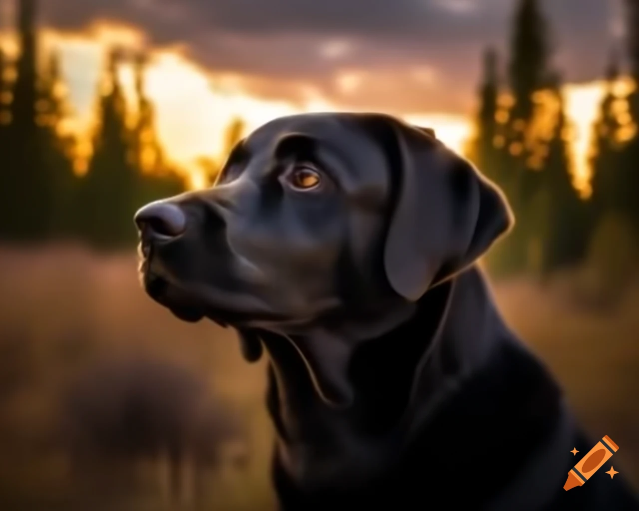 Realistic nature photography of a black Labrador Retriever