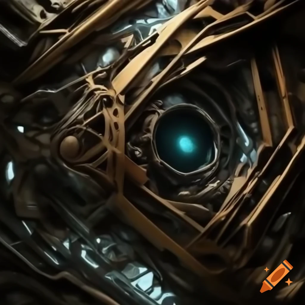 Biomechanical abstract art inspired by H.R. Giger