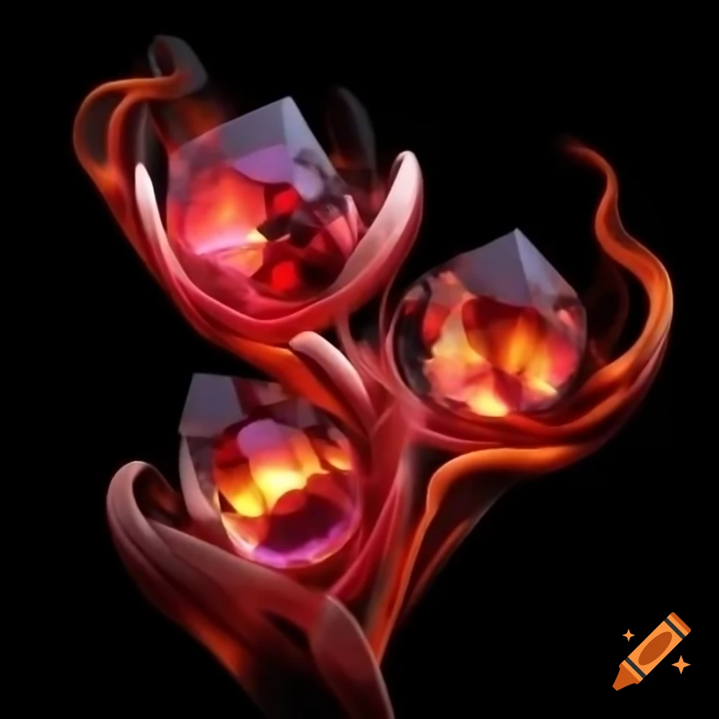 Crimson ruby with sparkling facets catching light