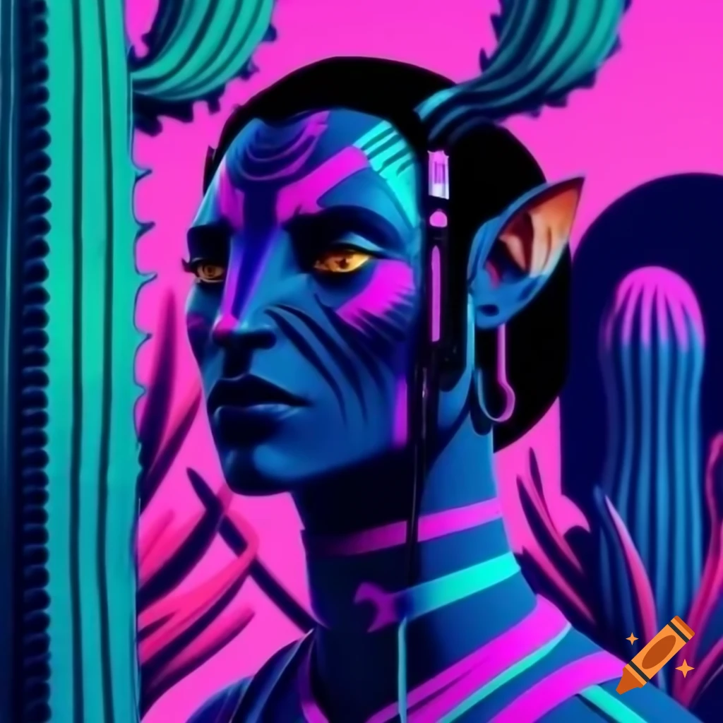 Stylized avatar featuring colorful plants and cacti in desert setting