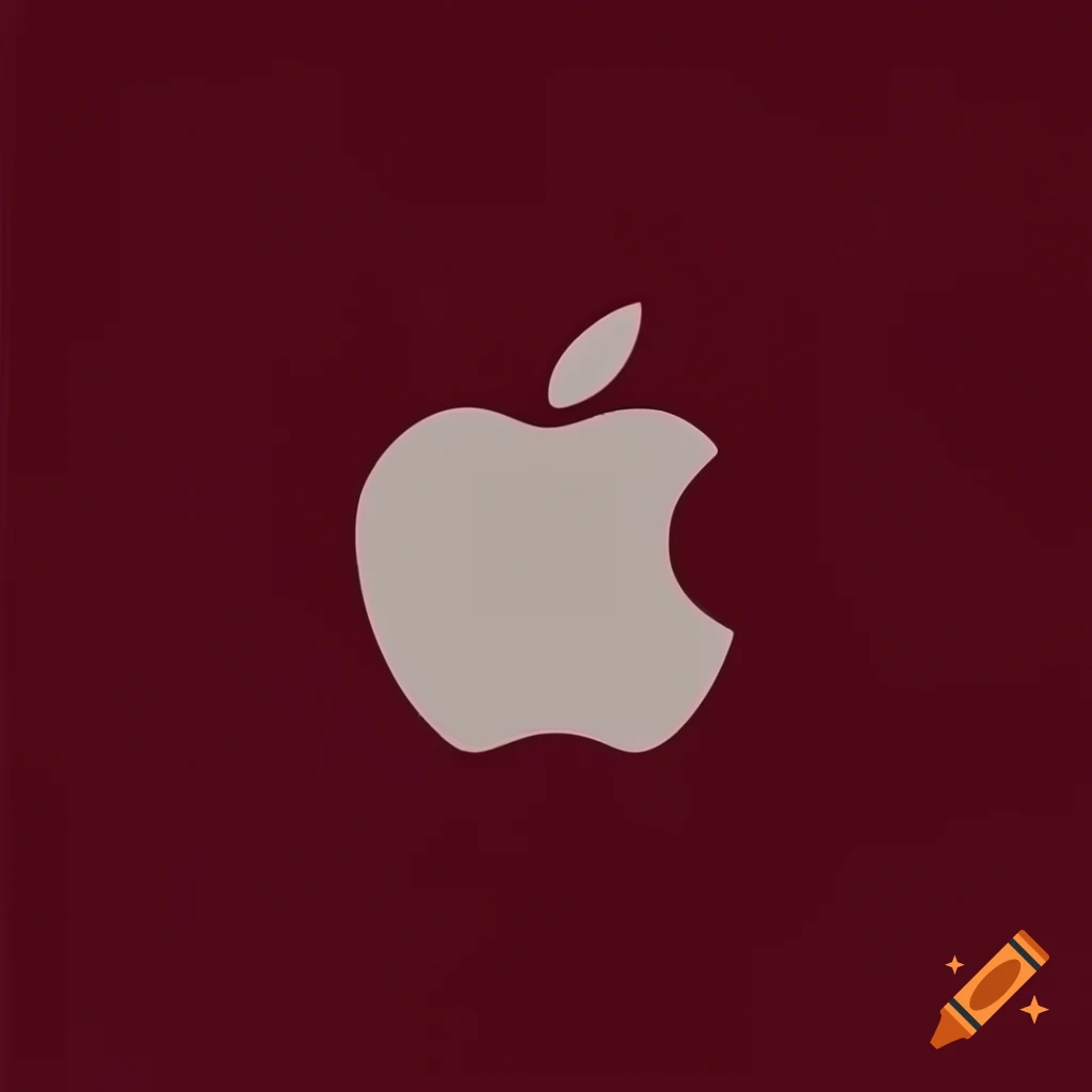 Burgundy colored apple logo design