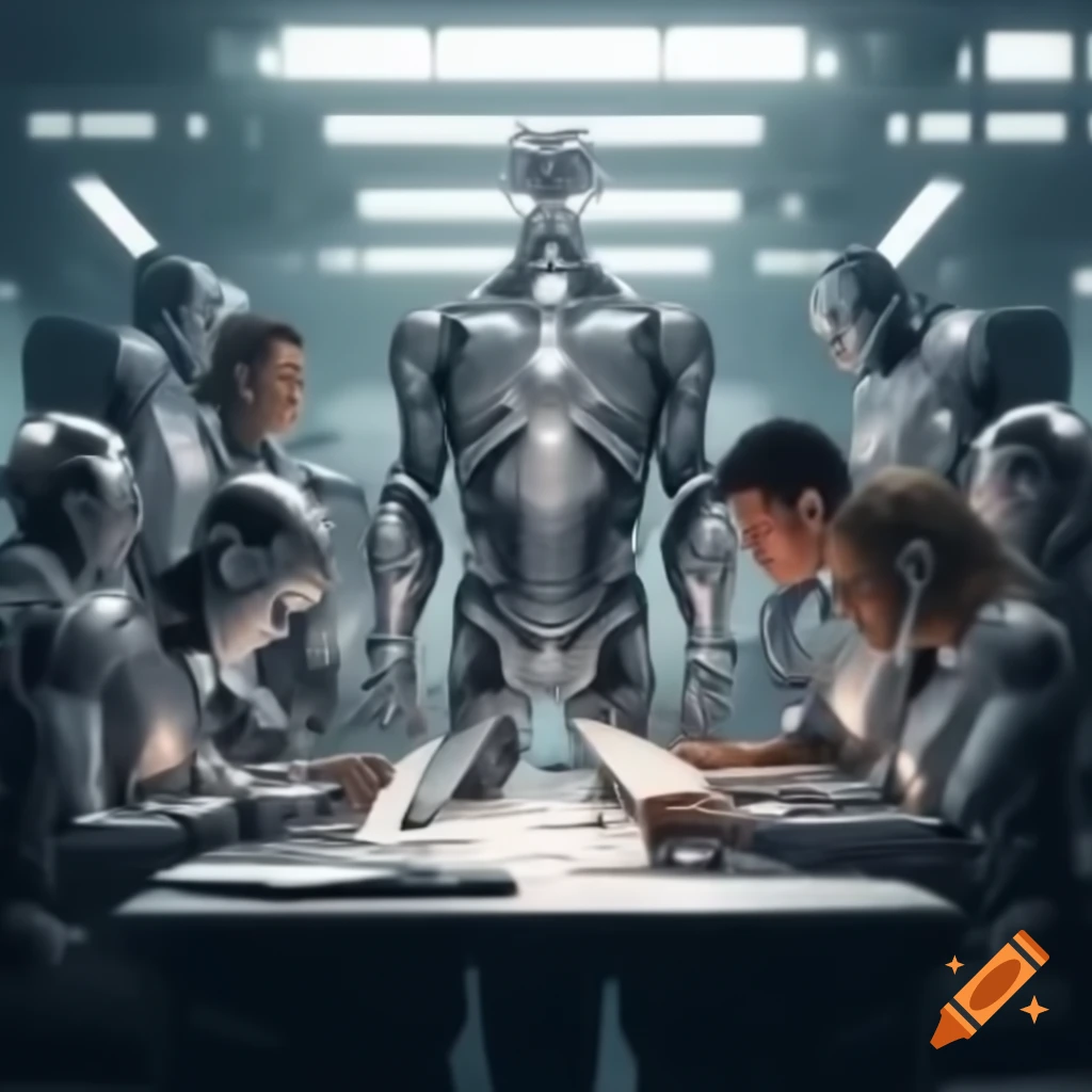 Diverse group of 15-20 people collaborating on artificial intelligence project