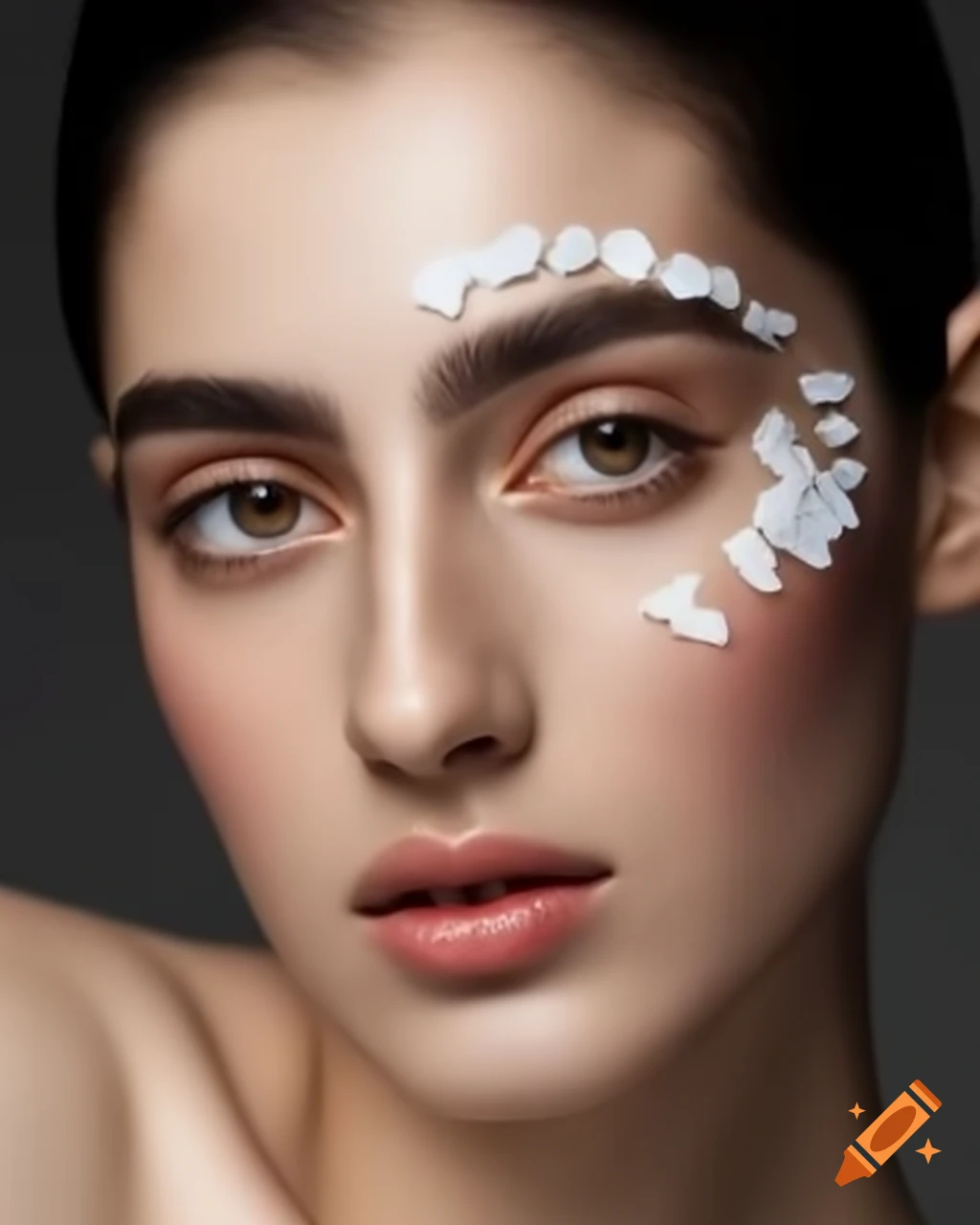Amateur portrait of a young woman with half-Japanese and half-Iranian heritage, showcasing natural beauty