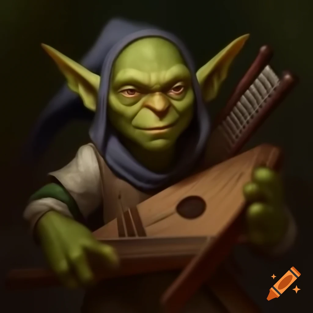 Goblin playing psaltery