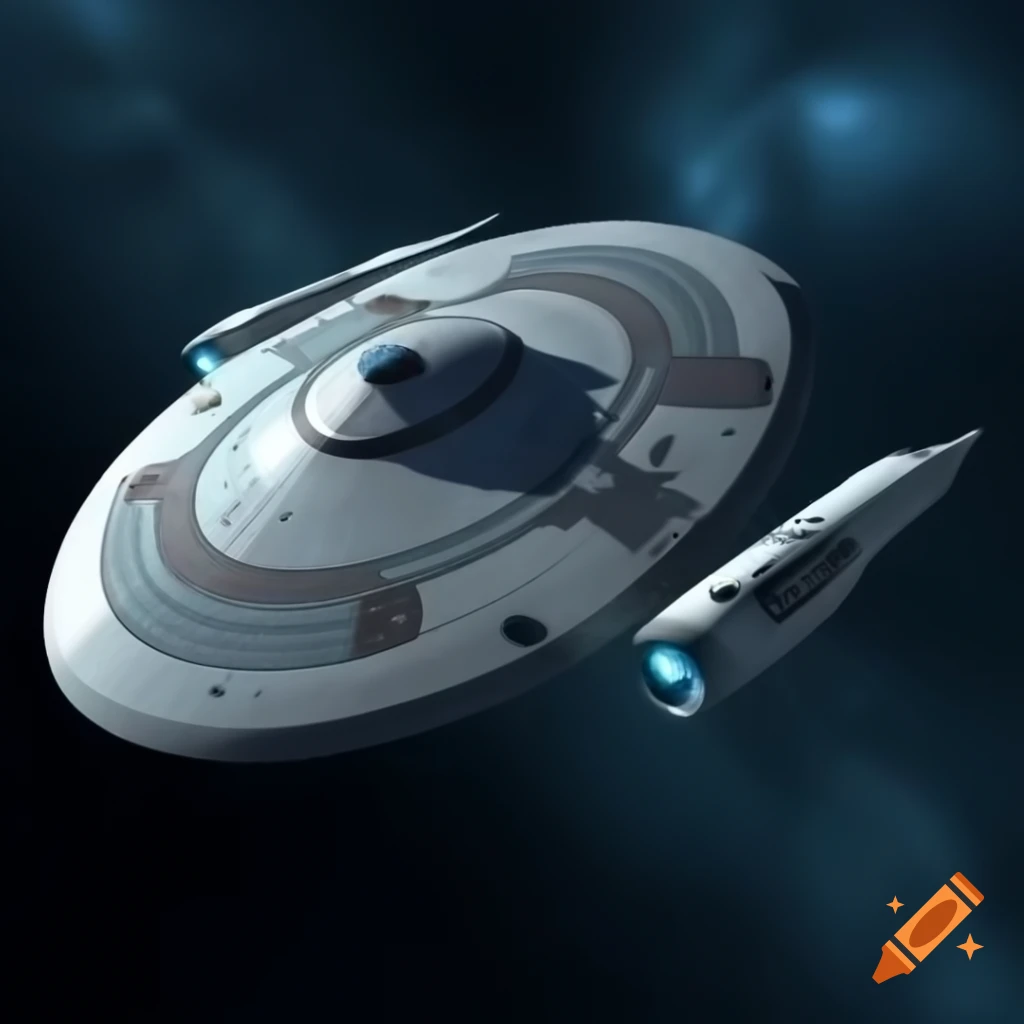 Futuristic starship in space