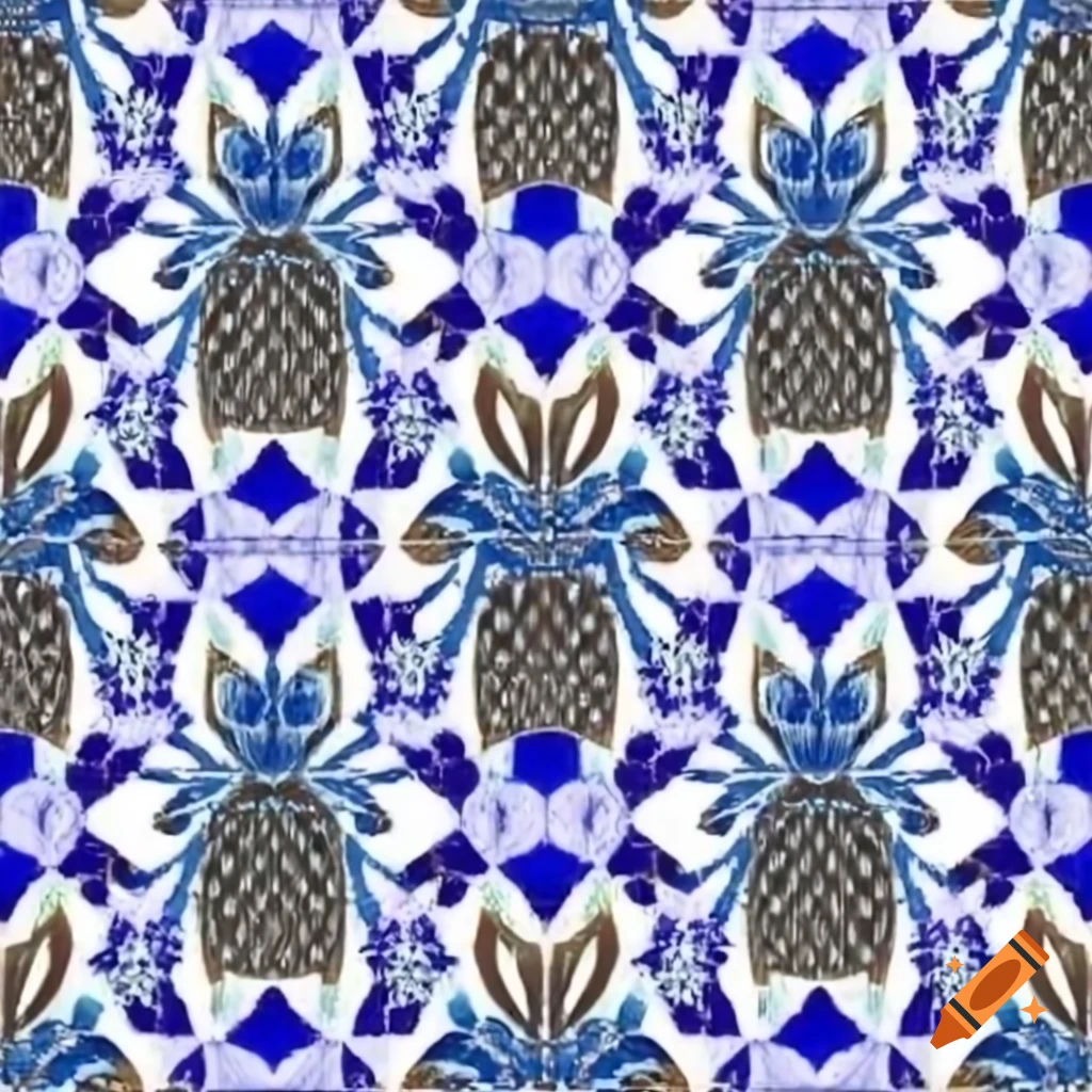 Seamless pattern of pineapples in a tile design