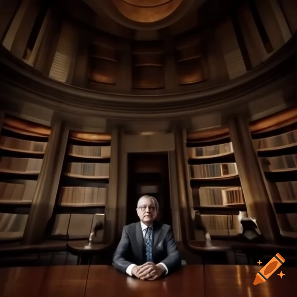 Stylish man sitting in an elegant luxury library