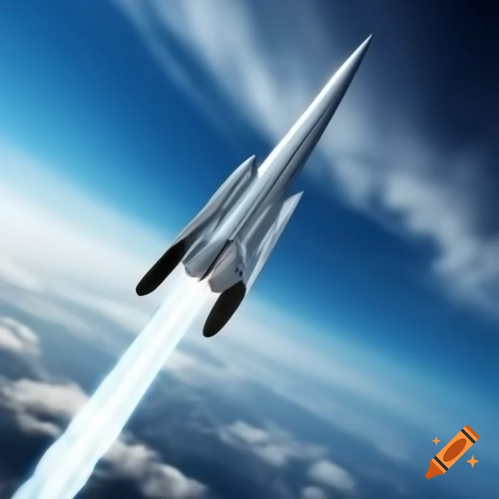 High-concept silver spear vehicle slicing through the air