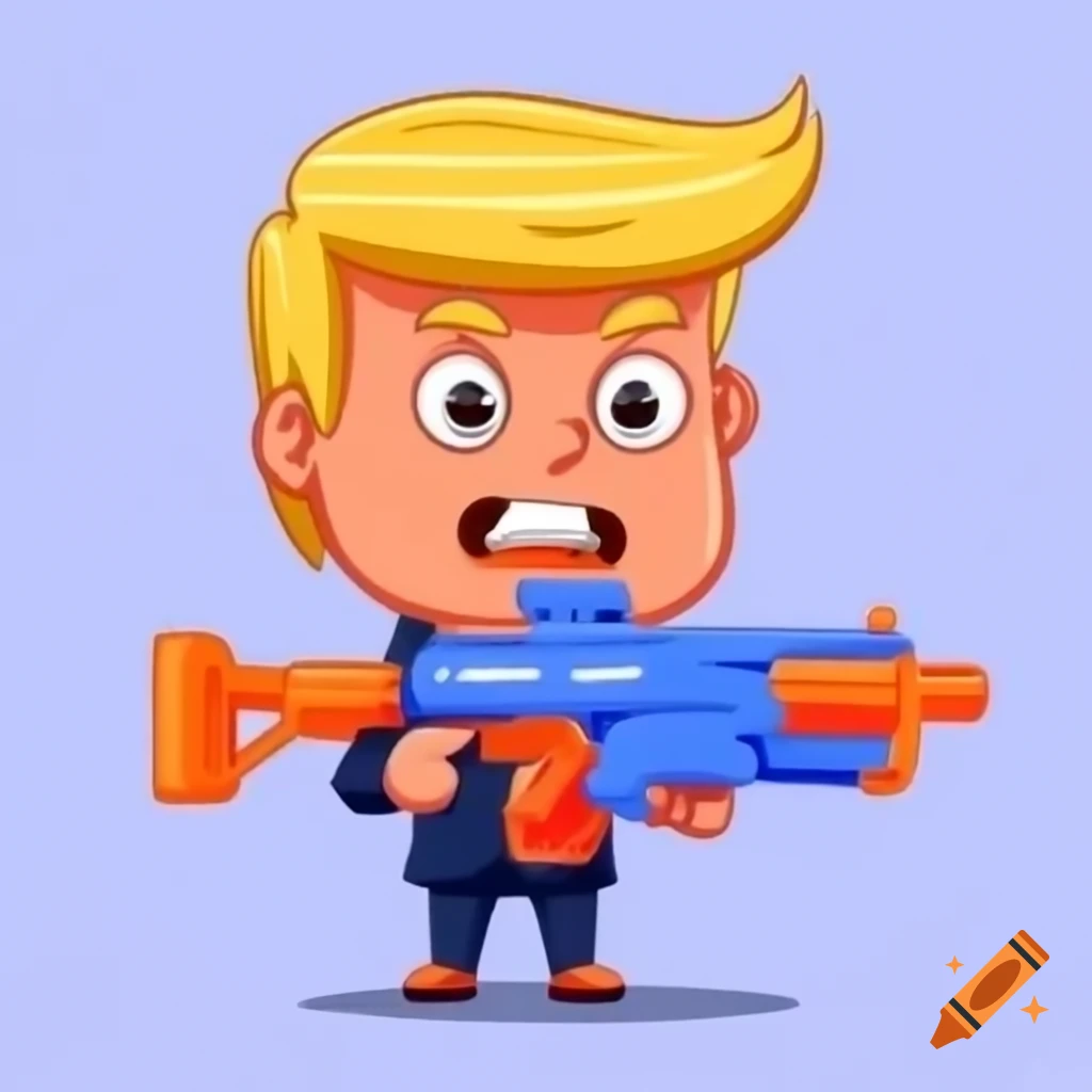Political figure playfully holding a nerf gun