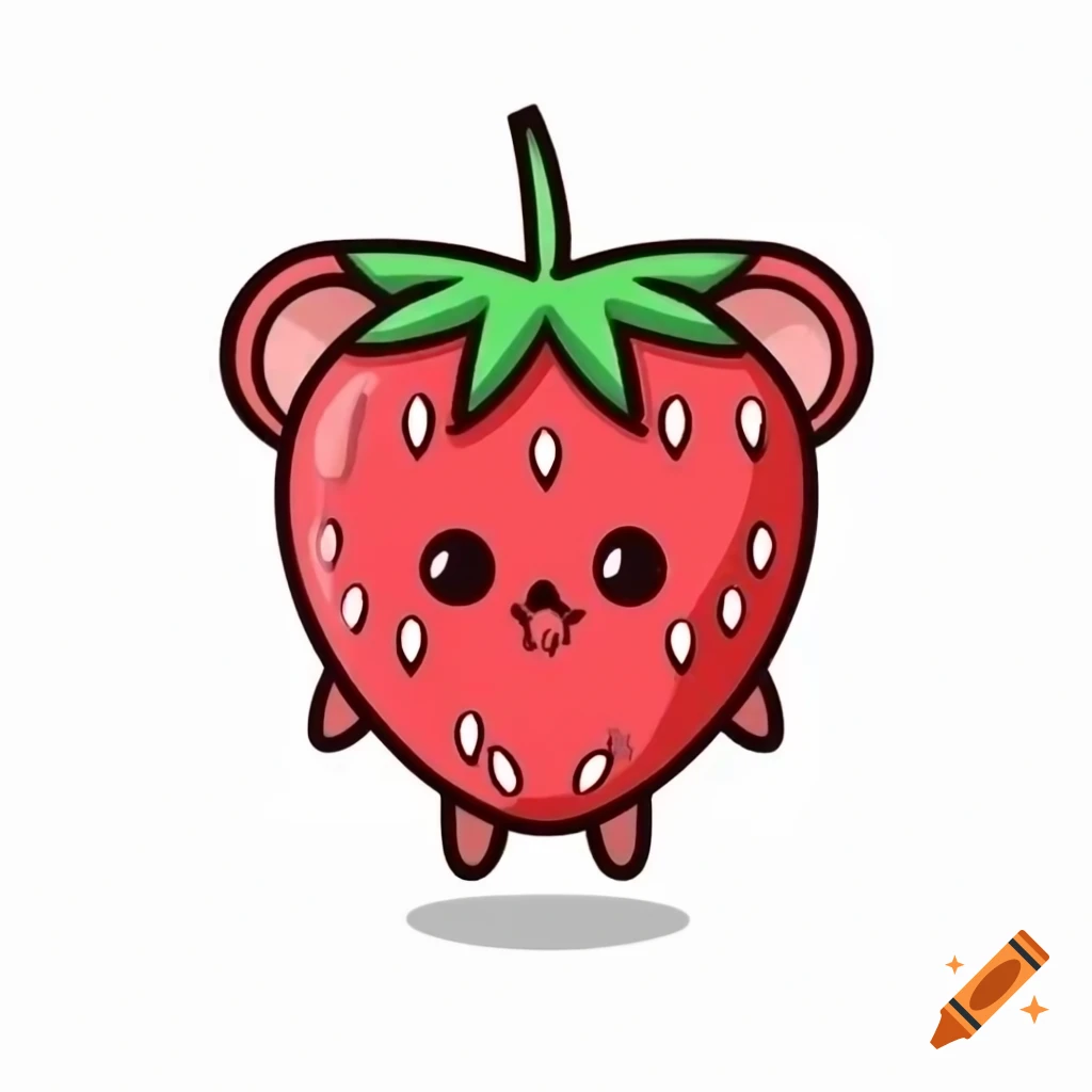Strawberry resembling a mouse shape on craiyon