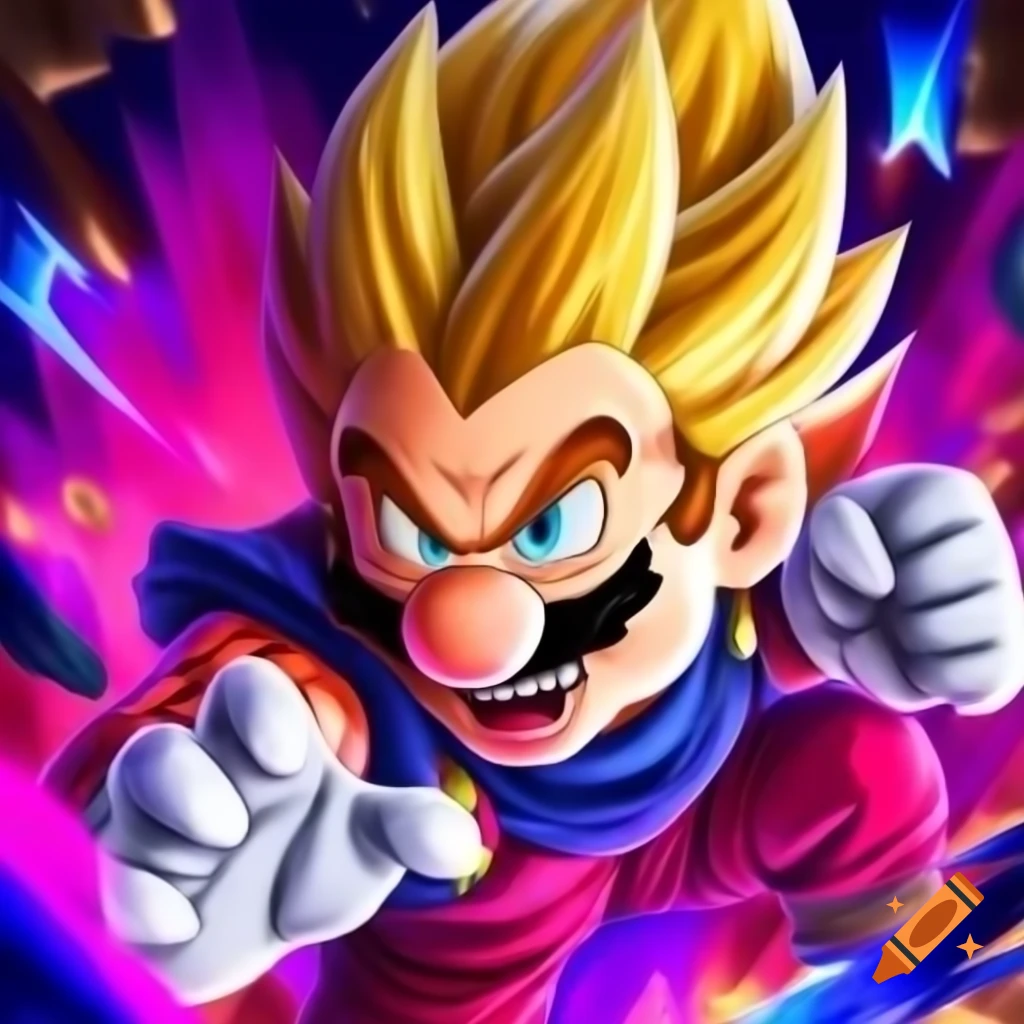Super Saiyan Mario character design