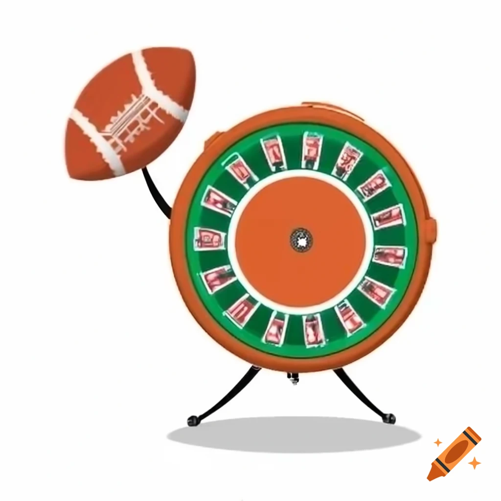 Roulette wheel with a football caught in it