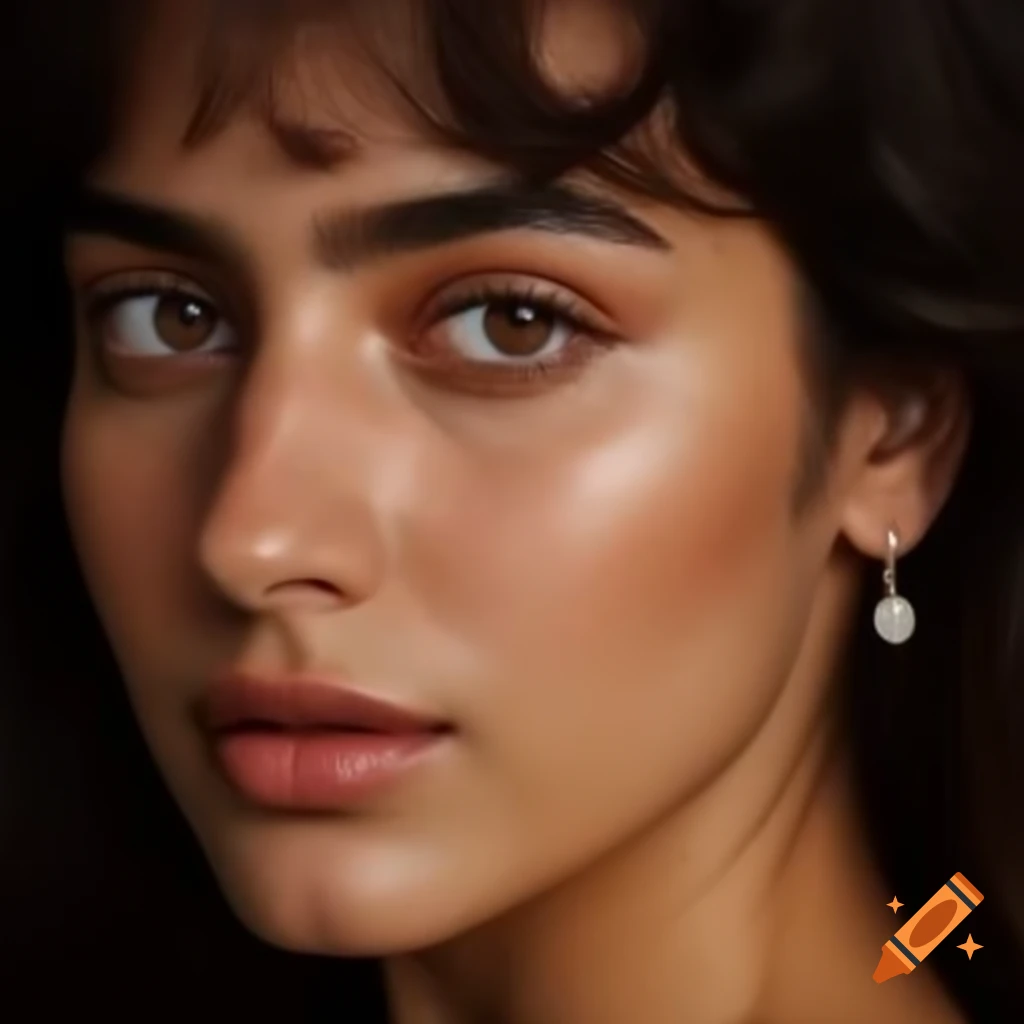 Unique half-Japanese half-Iranian woman with minimal make-up in natural light