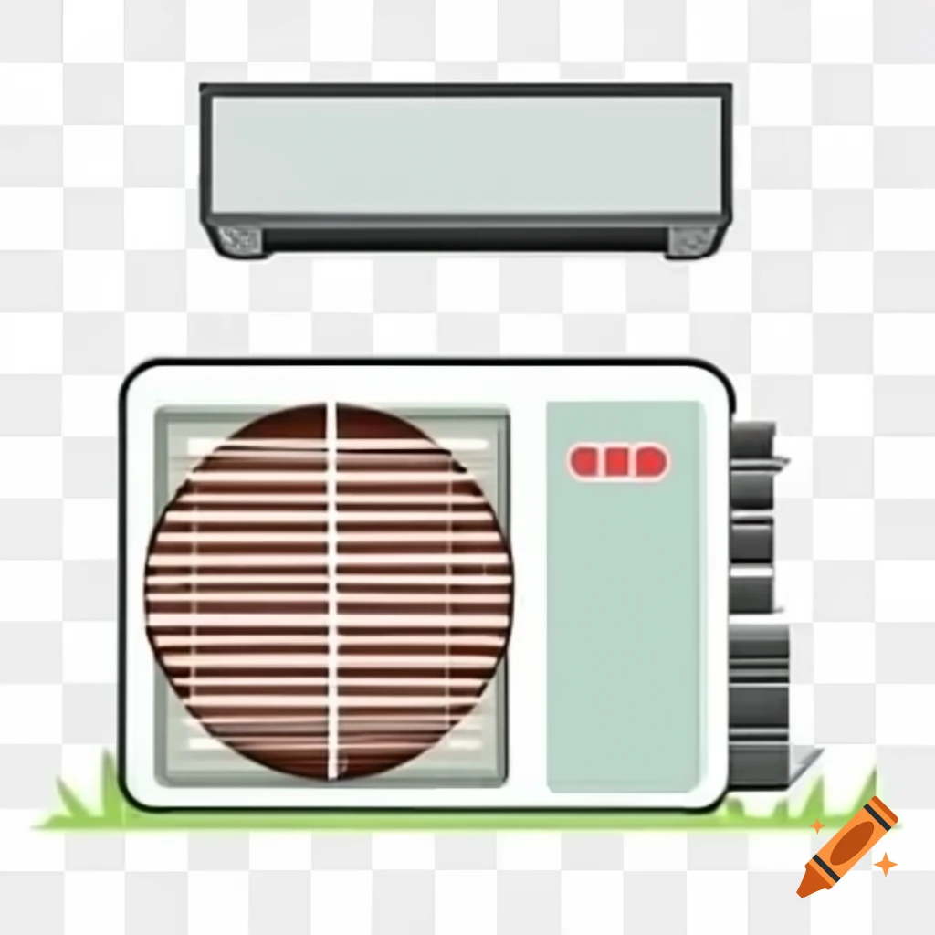 Comparison of modern hvac unit and older unit on craiyon