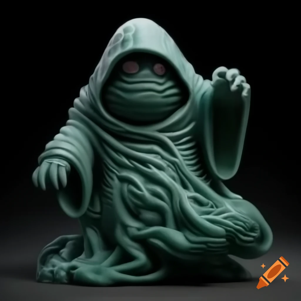 Detailed hooded cloak slime creature in full figure