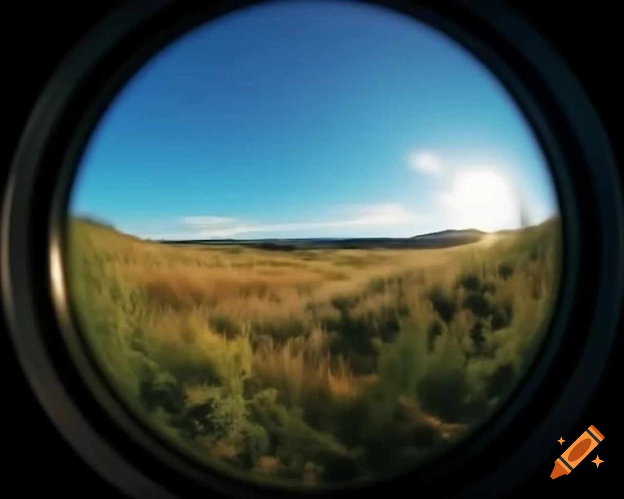 Landscape viewed through a lens