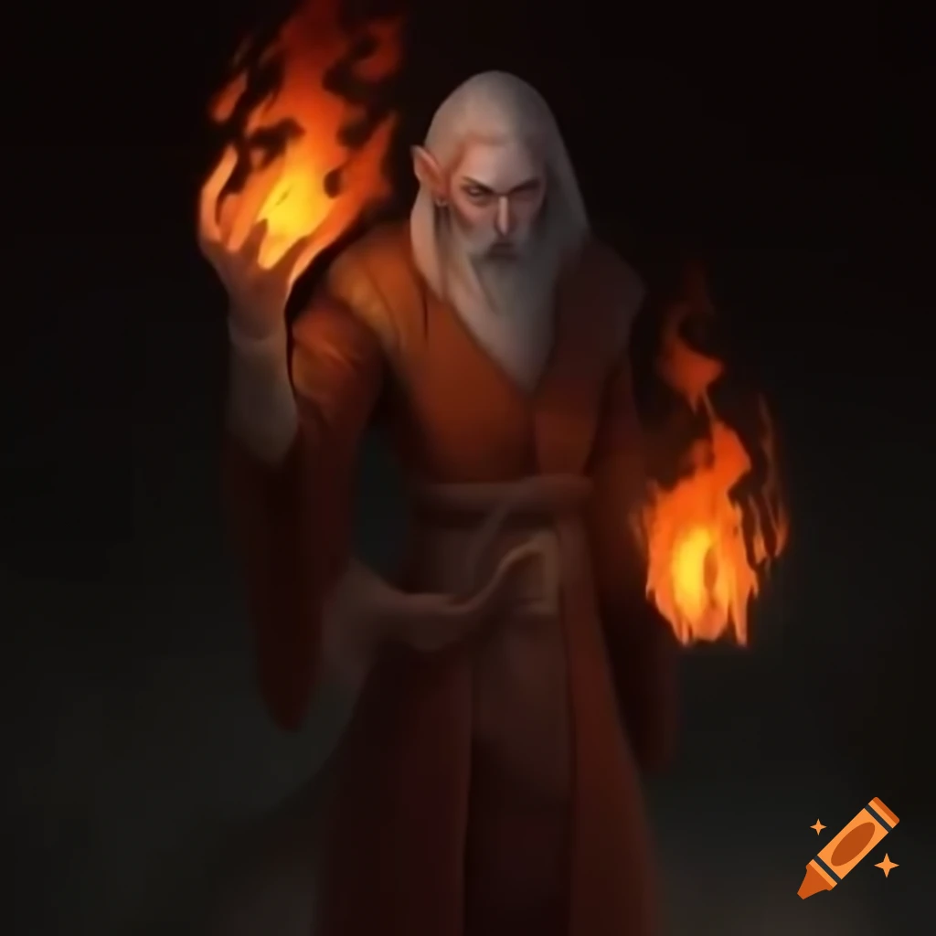 Reckless sorcerer Gavrin with an affinity for fire