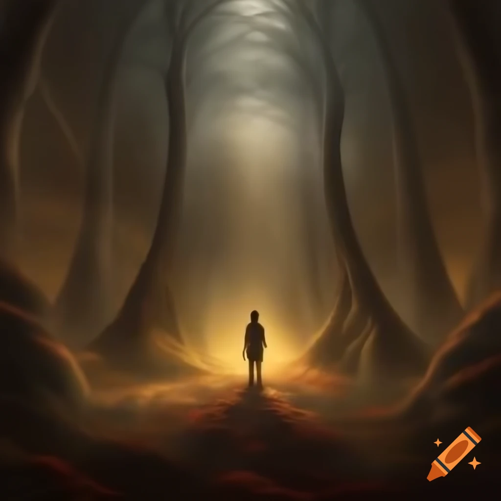 Abstract representation of the meaning of life and secret revelation