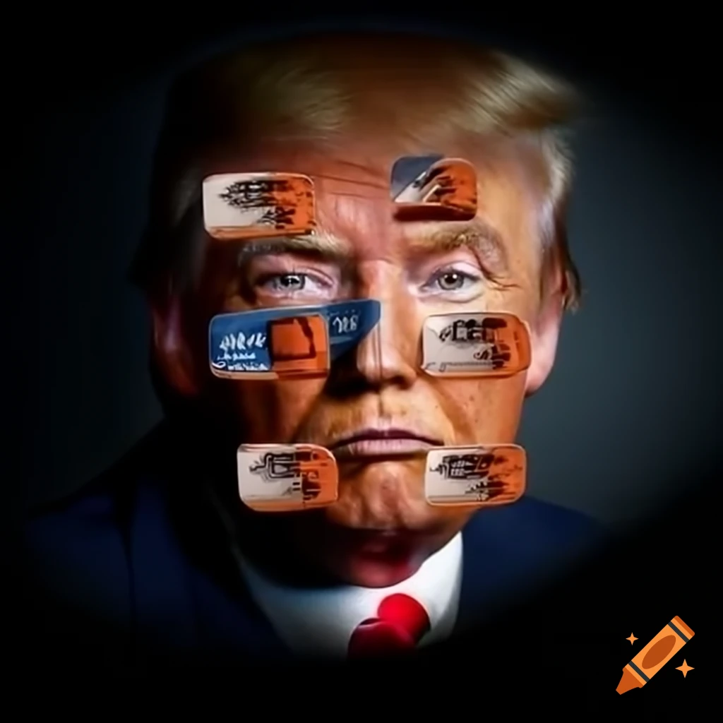 Dog food labels featuring Donald Trump's face