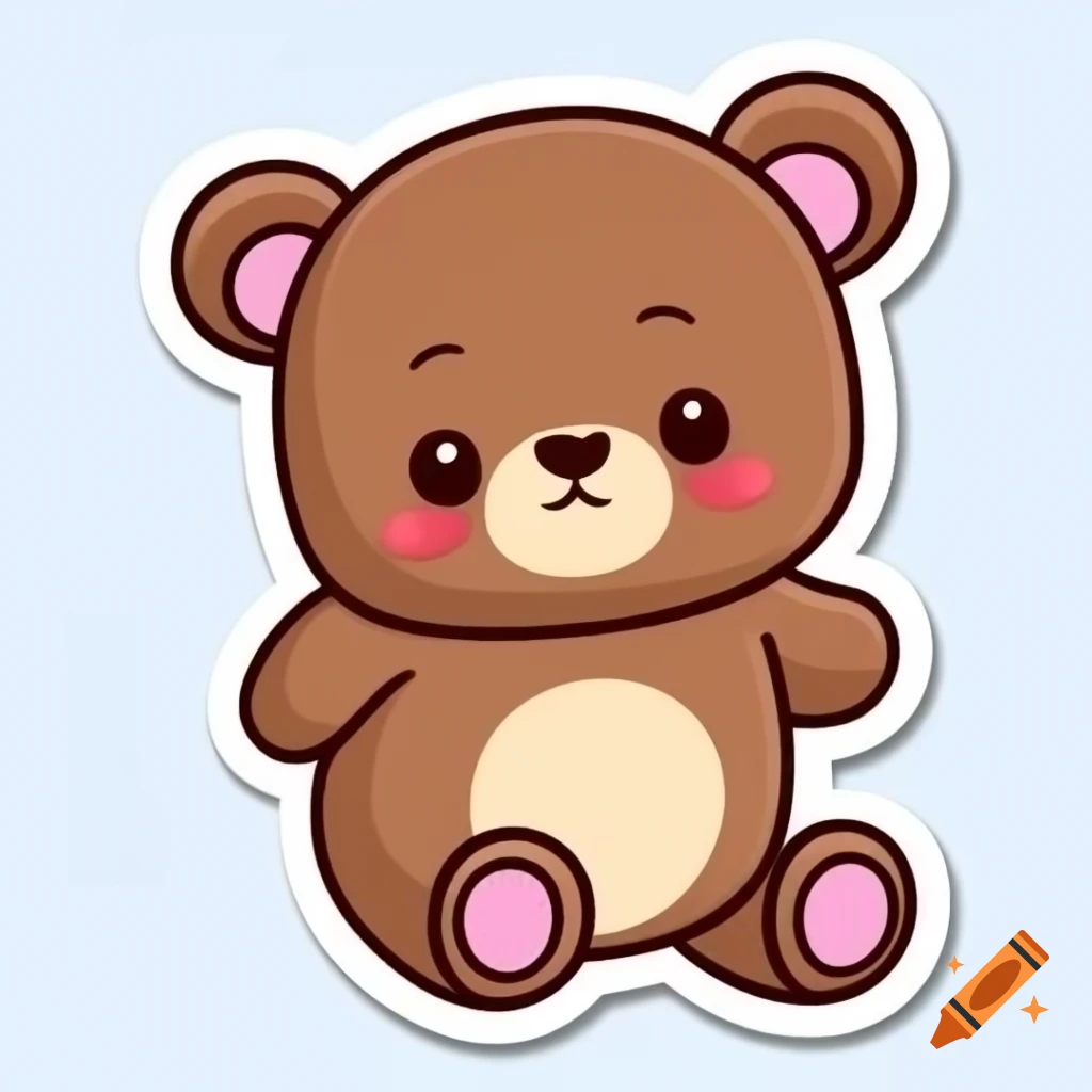 Cute bear interacting with a kitten on craiyon