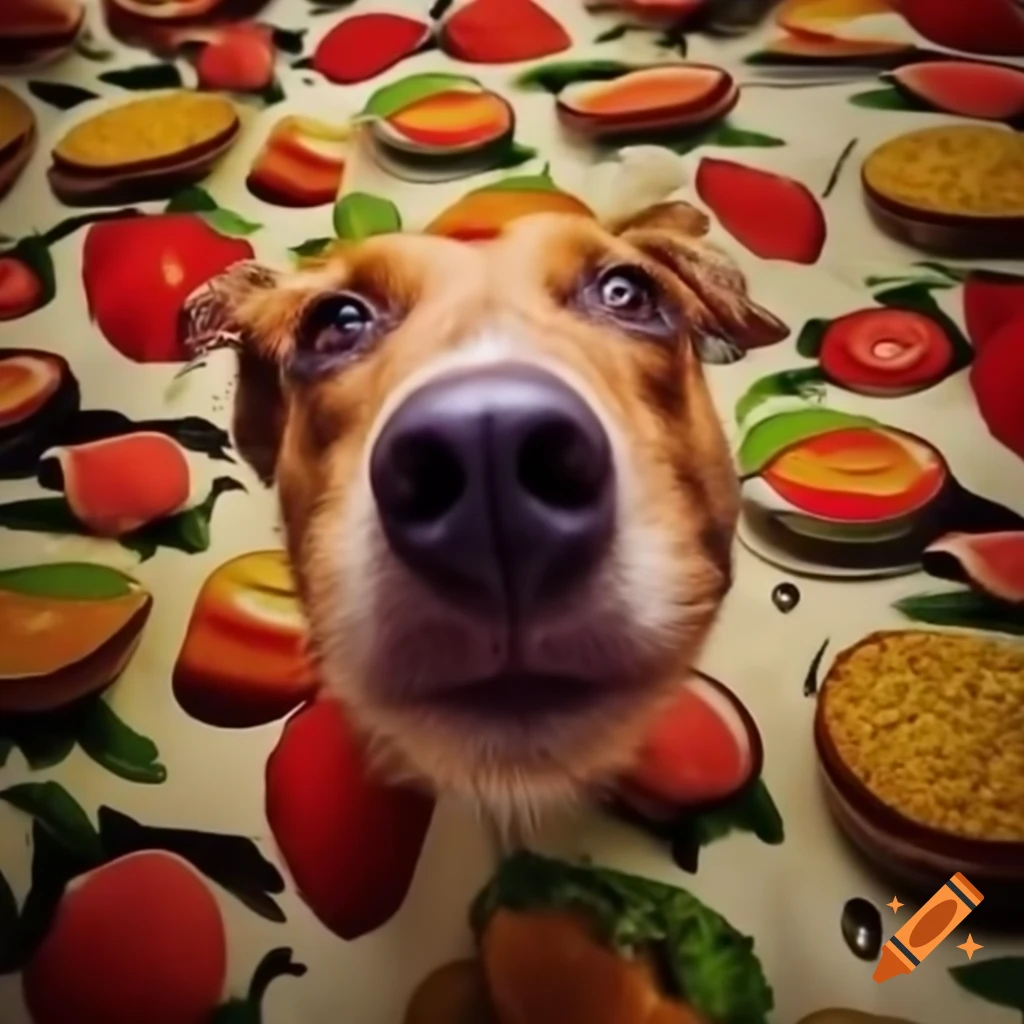 Dog food labels featuring caricature of Donald Trump