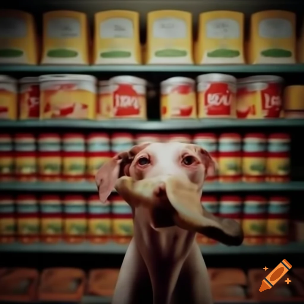 Dog food labels featuring Donald Trump's image