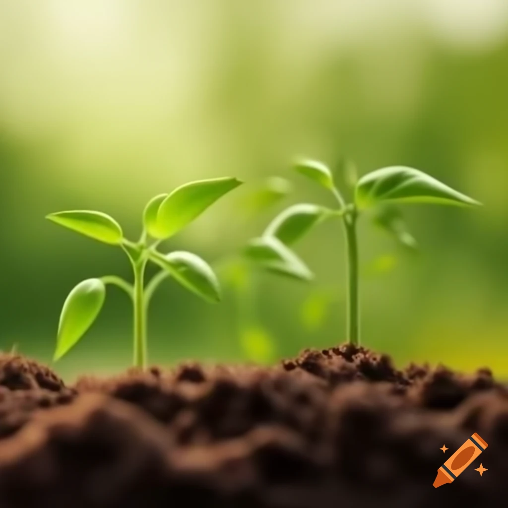 Young chili plants sprouting from soil