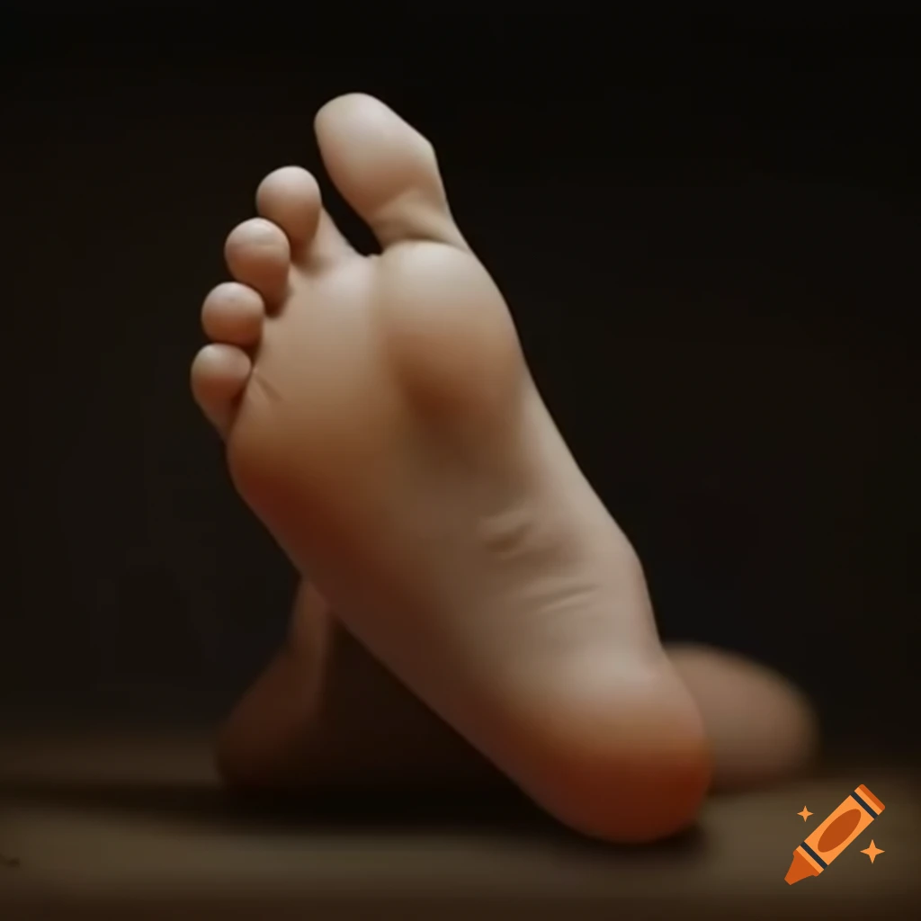 Realistic depiction of women's foot adorned with toe ring
