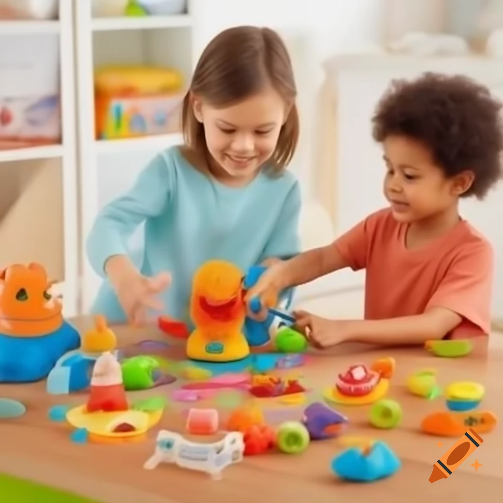 Child sharing toy with elderly man