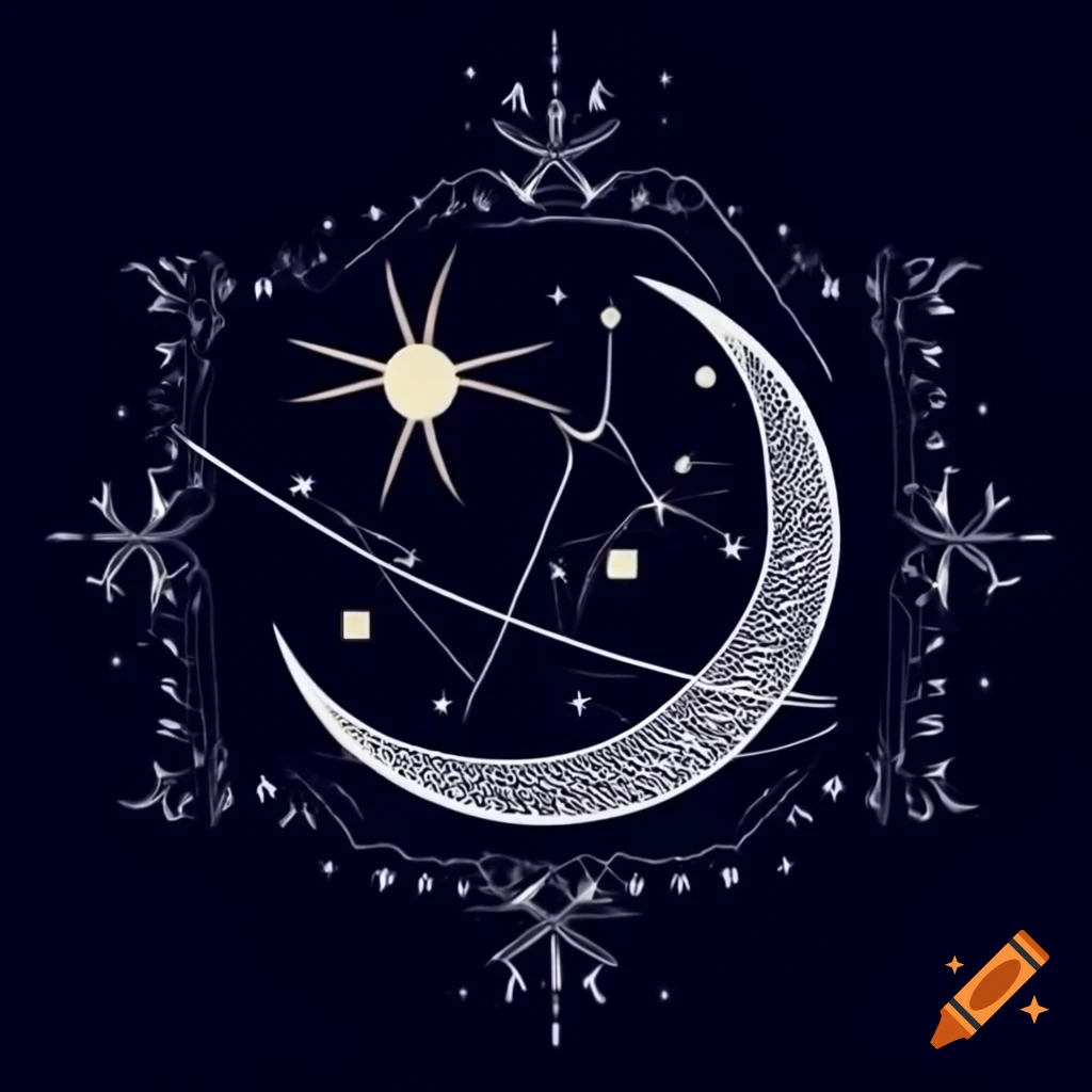 Boho style moon phases celestial design