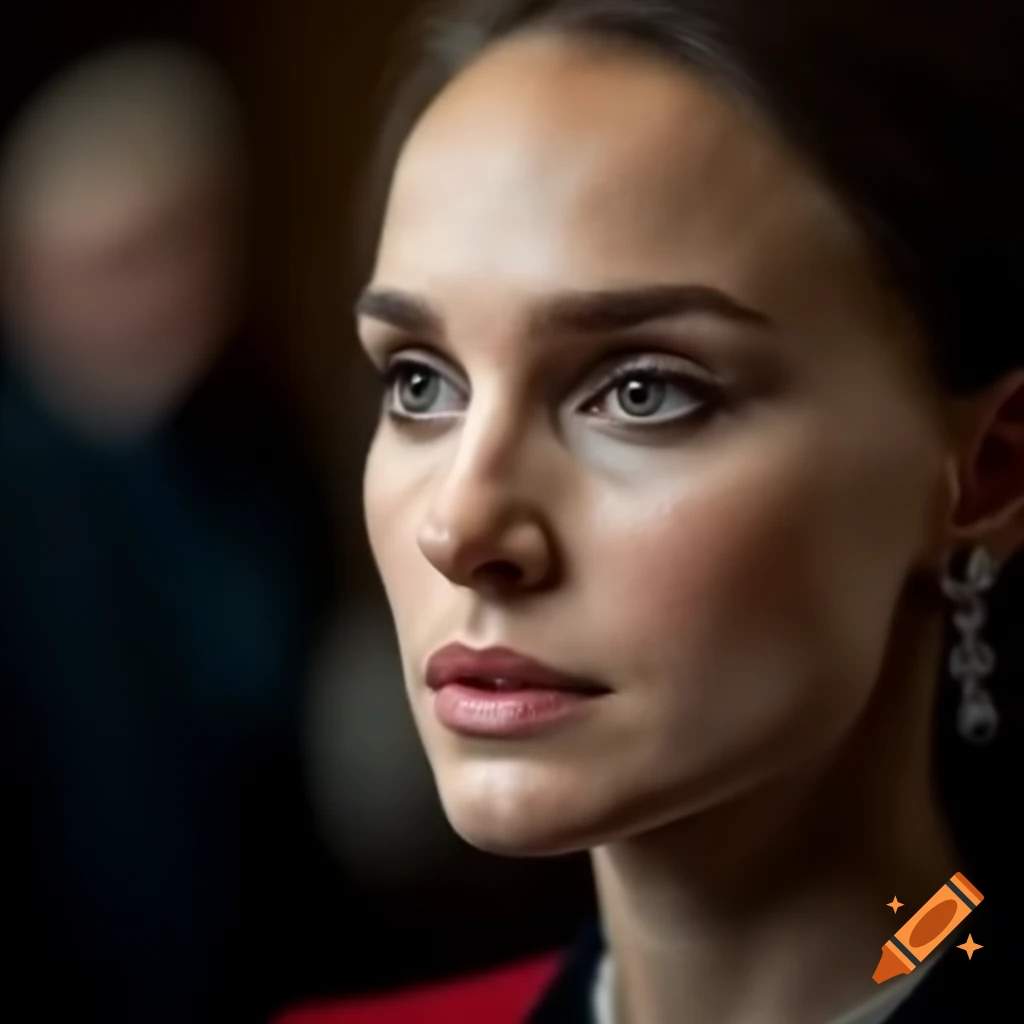 Hyper-realistic portrait of a beautiful European actress resembling iconic stars