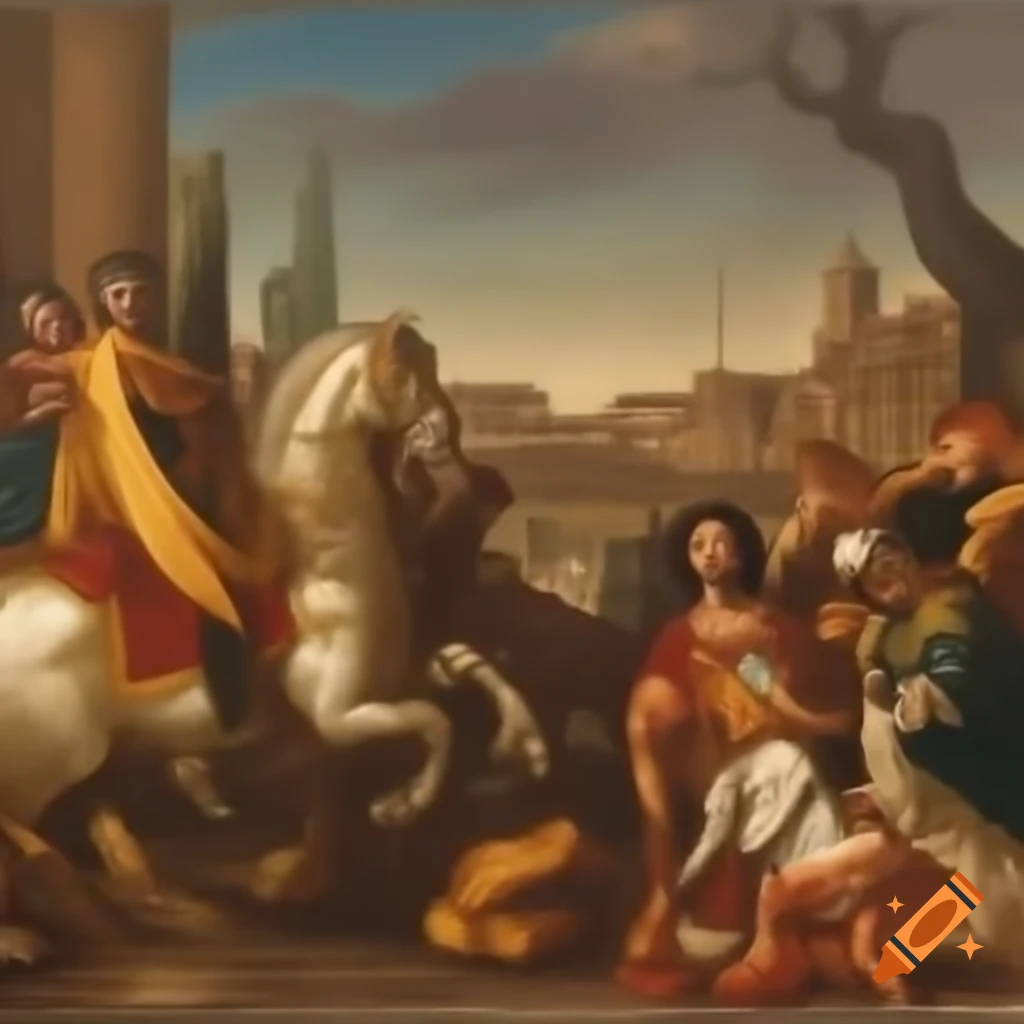 Historical depiction of the fall of the Roman Empire in the Middle Ages