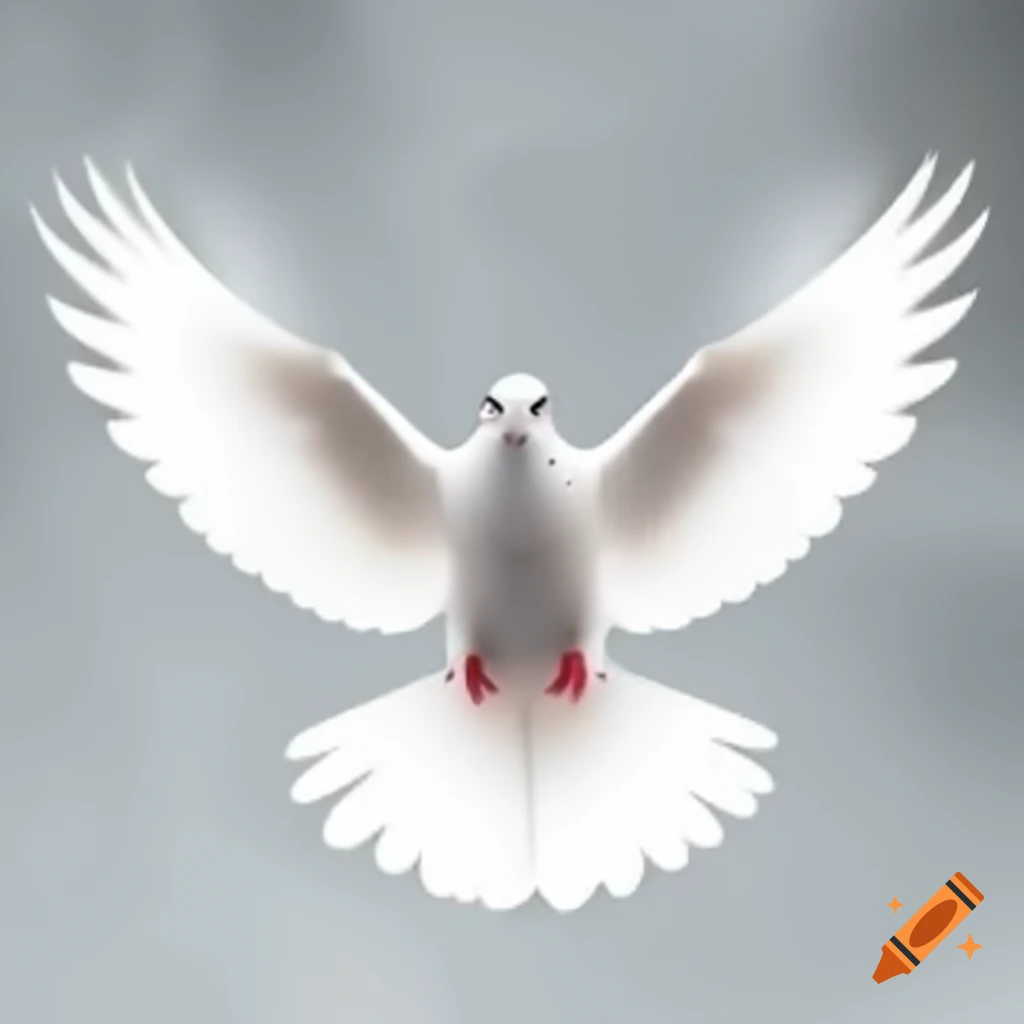 Photorealistic image of white dove with black mustache
