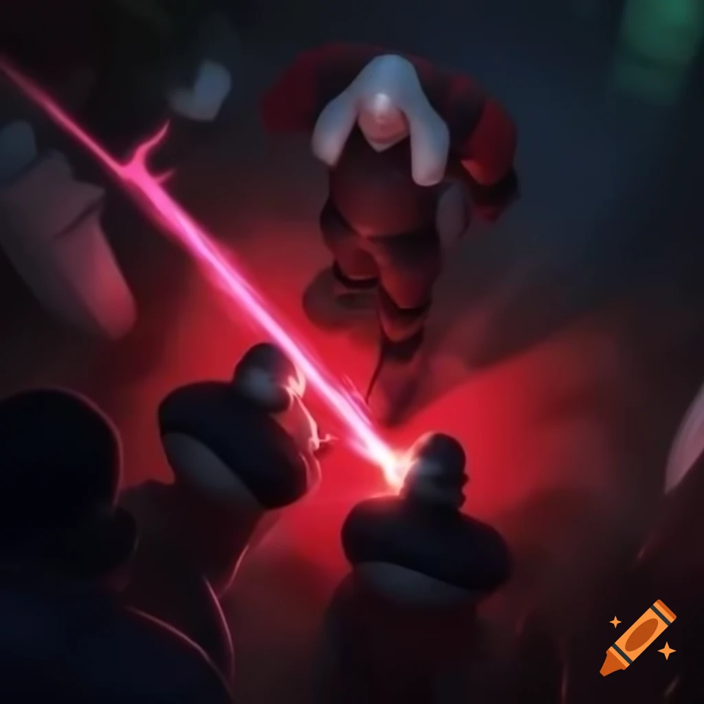 Two red-and-white clad wizard pilots in battle using plasma spells