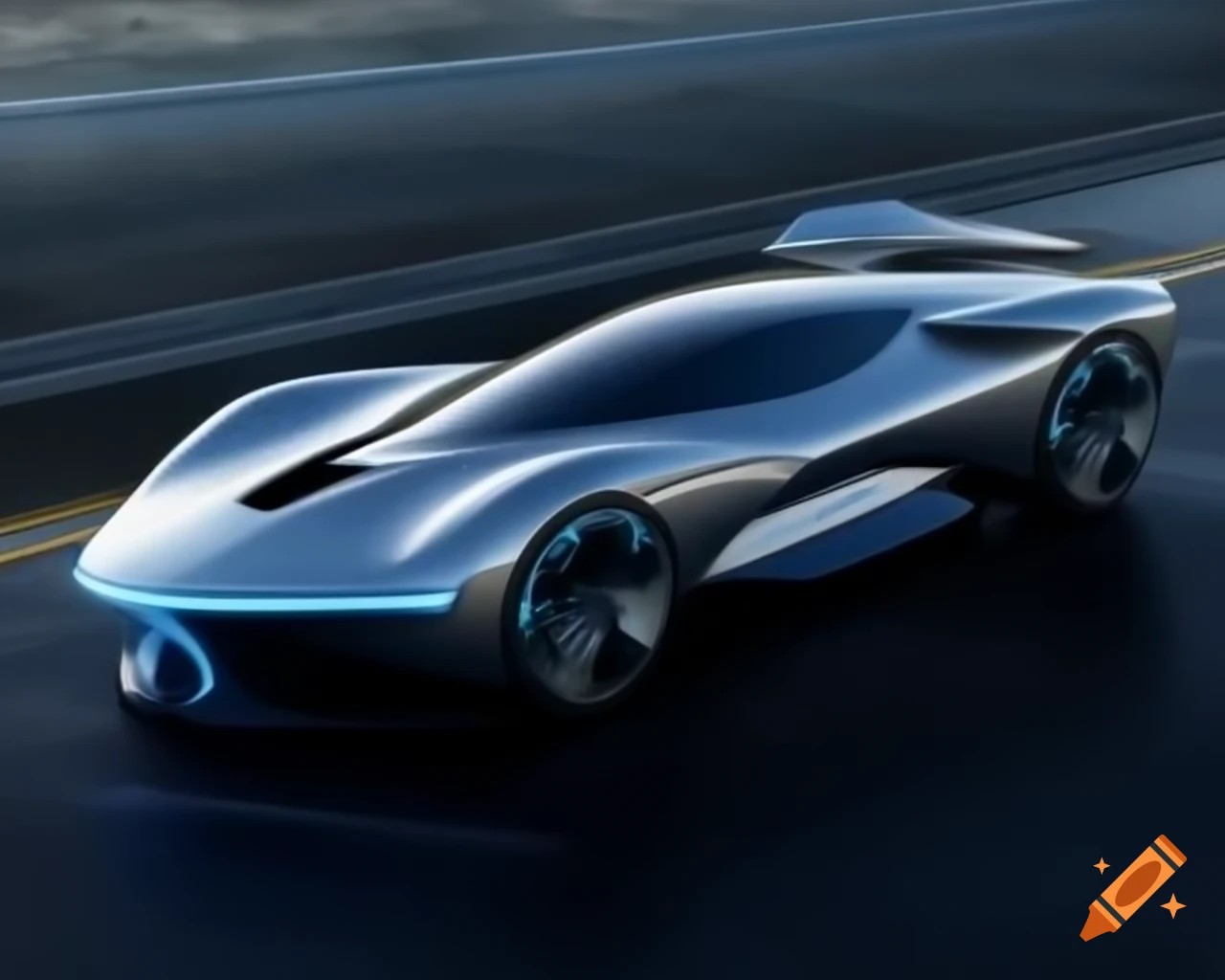Sleek silver futuristic vehicle resembling a spear for adrenaline-fueled transportation